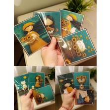 Ghl Story Ayçiçekli Kız  İnci Bileklik Kartı Hediye Seti (10 Farklı Kart )