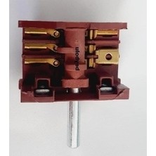 FullYedek Lanova Ankastre Fırın Şalter 3+3 Kademe Anahtarı 3 Konum Komütatör Şalteri Metal Uç