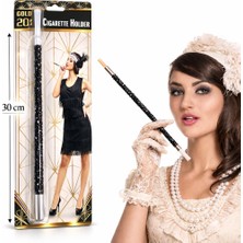 Colezium 30 cm Siyah Payetli Sigara Tutacağı - 1920 Ler Gatsby Parti Aksesuarı