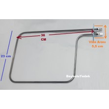 FullYedek Beko Rezistans Mini Fırın Rezistansı , 230 Volt 750 Watt 36 cm - 23 cm Flanşlı Rezistans