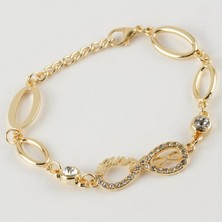 Zero Land Gld-Spt- Sonsuzluk Anne Figürlü Taşlı Metal Bileklik-Sarı