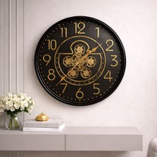 Mars Concept 60 cm Çarklı Büyük Duvar Saati – Hareketli Mekanizma Metal Gövde