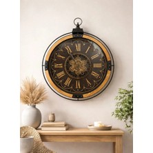 Mars Concept Büyük Duvar Saati 70 cm Metal | Hareketli Çark Mekanizmalı Dekoratif Saat