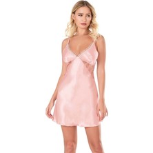 Aria's Closet Arias Closet Somon Kısa Saten Gecelik