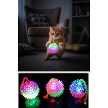 abnturk Işıklı Pofuduk Kedi Topu - Esnek ve Isırmaya Dayanıklı Patili Dostlar Için Eğlence Topu