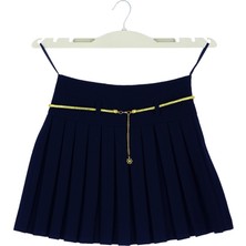 NR Nar Rengi Pileli  Beli Lastik Ayarlamalı Kız Çocuk Etek Okulluk Rahat Kullanım