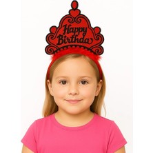 Livenda Kırmızı Happy Birthday Doğum Günü Prenses Tacı