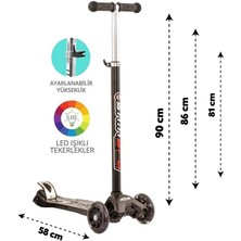 Urfakent Maxi Twist Işıklı Scooter Siyah