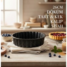Meli Collection 26 cm Siyah Döküm Tart & Kek Kalıbı – Yapışmaz, Dayanıklı ve Şık Tasarım