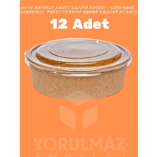 Yorulmaz Ambalaj 1100 cc Kapaklı Kraft Salata Kasesi – Sızdırmaz, Dayanıklı, Paket Servise Uygun Kullan At Kase (12 Adet)