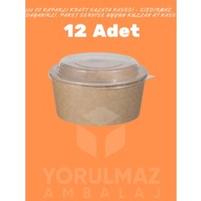 Yorulmaz Ambalaj 550 cc Kapaklı Kraft Salata Kasesi – Sızdırmaz, Dayanıklı, Paket Servise Uygun Kullan At Kase (12 Adet)