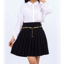 NR Nar Rengi Pileli  Beli Lastik Ayarlamalı Kız Çocuk Etek Okulluk Rahat Kullanım