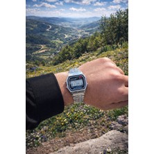 Nova Sales Gri-Gümüş  Dijital Çelik Kordon ve Kasayla Şık Görünümlü Su Geçirmez Alarmlı Kol Saati