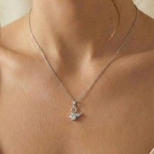 Baleno Concept 925 Ayar Zirkon Taşlı Kuğu Figürlü Zarif Gümüş Kolye-Sevgililer Günü Hediyesi