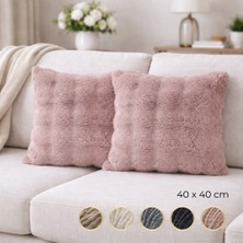 Nevore Home Ultrasoft Peluş Dekoratif Kırlent Kılıfı 2’li Set 40X40CM - Yumuşak Dokulu