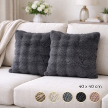 Nevore Home Ultrasoft Peluş Dekoratif Kırlent Kılıfı 2’li Set 40X40CM - Yumuşak Dokulu
