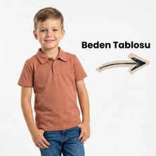 NR Nar Rengi %95 Pamuk Polo Yaka Basic Regular Fit Kompakt Okulluk Tshirt  ALV1185