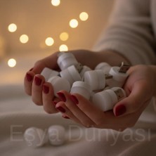 USB Mini Top LED 10'lu Aydınlatma Seti - Sıcak Beyaz Gün Işığı Gece Lambası - Taşınabilir Enerji Tasarruflu Mikro LED Işık