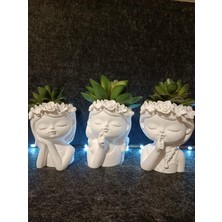 El Yapımı Taş Tozu Dekoratif Sevimli Kızlar Hediyelik   Modern Salon ve Ev Dekorasyon Objesi