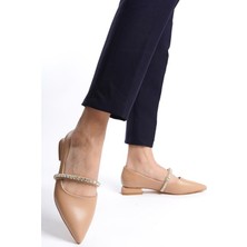 Difolia Kadın Flora Nut 2.5 cm Ökçeli Taşlı Detaylı Abiye ve Günlik Ayakkabı