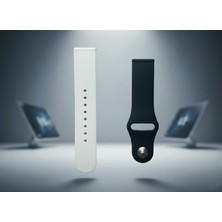 bbtech 22MM Pimli Taraftar Silikon Akıllı Saat Kordonu | Android Smrtwatch Uyumlu | Yumuşak Spor Kayış | Universal 22 mm