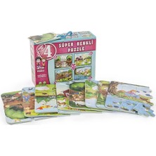 DIYTOY Dıy Toy Çiftlik Süper Renkli Puzzle 4 Adet Puzzle