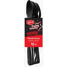 4 Adet Roll-Up Party Dreams Kaşık Siyah 10'lu