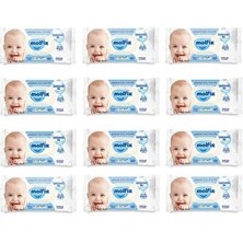 Molfix 12 x 60 cm Islak Mendil Kokusuz 2 Adet Hassas Ciltler İçin Dermatolojik Test Edilmiş
