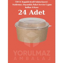 Yorulmaz Ambalaj 750 cc Kapaklı Kraft Salata Kasesi – Sızdırmaz, Dayanıklı, Paket Servise Uygun Kullan At Kase (24ADET)