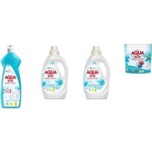Aquabor Doğal Mineralli Elde Bulaşık + Sıvı Beyaz  + Sıvı Beyaz + Tablet 4 Lü Set
