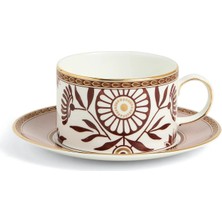 Wedgwood Kırmızı Splendour Porselen Çay Fincanı ve Tabağı