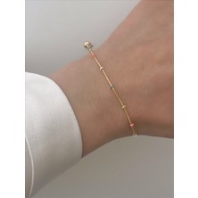 QA Quella Accessories Xuping Ince Renkli Toplar Gold Zincir Bileklik 16+5 cm
