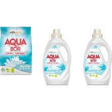 Aquabor Doğal Mineralli 4 kg Beyaz + Sıvı Beyaz  + Sıvı Beyaz 3 Lü Set