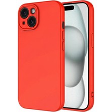 Ve Kırmızı iPhone 14 Plus ile Uyumlu Rose Serisi Kamera Korumalı Silikon Kılıf