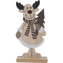 3 Adet Eq Deco Ahşap Geyik Süs 11X5X21 cm