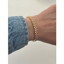 QA Quella Accessories Çelik R   Gümüş-Rose-Gold Kelepçe Bileklik Iç Çap: 5,5 cm / Çevresi: 19 cm