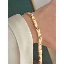 QA Quella Accessories Xuping Kare Kesim Üçgen Zirkon Soft Rose-Gold Bileklik 16+2 cm