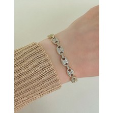 QA Quella Accessories Xuping   Badem Zirkon Taş 14K Altın Kaplama Gold Bileklik 17+5 cm