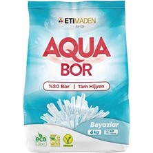 4 Adet Boron Aqua Bor Deterjan 6 kg Beyaz