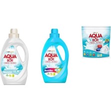 Aquabor Doğal Mineralli Sıvı Beyaz  + Sıvı Renkliler + Tablet 3 Lü Set