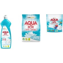 Boron Aquabor Doğal Mineralli Elde Bulaşık + 4 kg Beyaz + Tablet 3 Lü Set