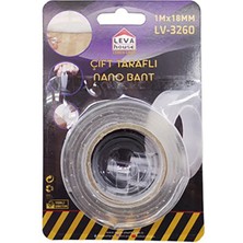 Leva House Çift Taraflı Şeffaf Bant LV-3260 1 M 2 Adet