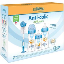 Dr. Brown's Db 3620 Geniş Ağız Anti-Kolik Options+ Pp Biberon Mavi Hediye Seti (4 Adet)