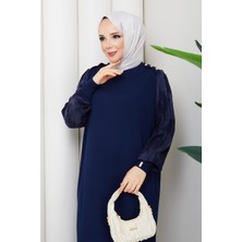 Pamuk Butik Kadın Kolu Ipek Kupra Merserize Triko Elbise -PMK529