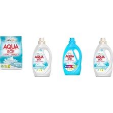 Boron Aquabor Doğal Mineralli 4 kg Beyaz + Sıvı Beyaz  + Sıvı Renkliler + Sıvı Beyaz 4 Lü Set