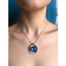 Anka Select Elyapımı Dogal Taş Detaylı okyanus esintili Mavi Cam Kolye