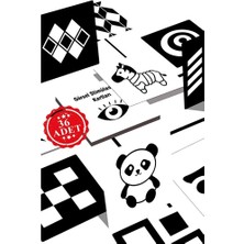 Moky Dizayn Siyah Beyaz Bebek Zeka Kartları, Yenidoğan Beyin Gelişimi Eğitici Kart, Hediyelik, 0-3 Ay, 36 Adet (4 Adet)