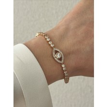 QA Quella Accessories Xuping Göz Zirkon Su Yolu 14K Soft Rose-Gold Bileklik 17+5 cm