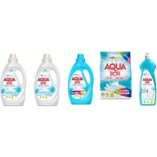 Boron Aquabor Doğal Mineralli Sıvı Beyaz + Sıvı Beyaz + Sıvı Renkliler + 4kg Renkliler + Bulaşık Set