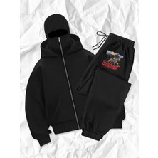 Flaubert -Kar Maskeli Ninja Unısıx Fermuarlı Eşofman Takımı Hırka 3 Iplik Kalın Fermuarlı Fds